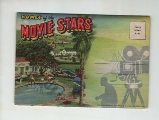 Vintage Post Card Folder - Homes Of The Movie Stars