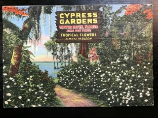 Vintage Postcard 1939 Souvenir Folder Cypress Gardens Winter Haven Florida