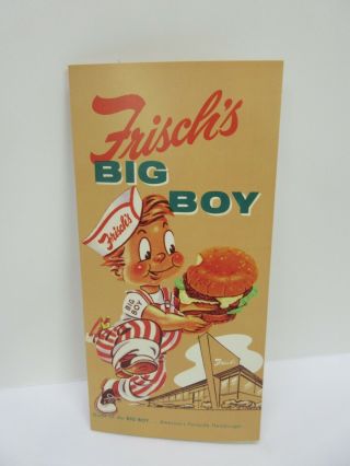 Vintage 1959 Frisch’s Big Boy Restaurant Menu Nos Rare