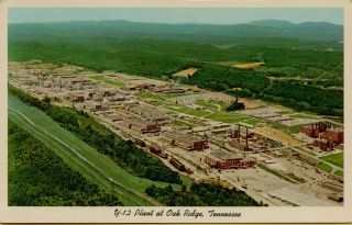 1962 Air Aerial View Atomic Energy Y - 12 Plant Oak Ridge Tn Postcard C44