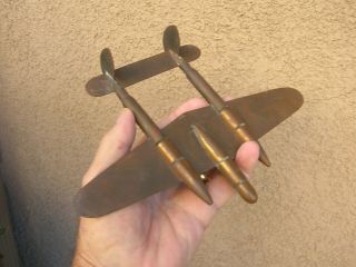 Wwii Trench Art P - 38 Fighter