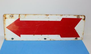Vintage Red Arrow 18 " Double Sided Metal Sign,  Gas Station,  Oil,  Service