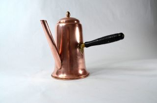 Vintage Coppercraft Guild Copper Tea Coffee Pot With Wooden Handle
