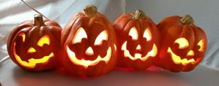 Vintage 1995 Halloween Light Up Pumpkin Jack O Lantern Trendmasters 19 In.  Long