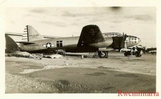 Org.  Photo: Captured Japanese G4m Betty Bomber In Us Markings On Airfield