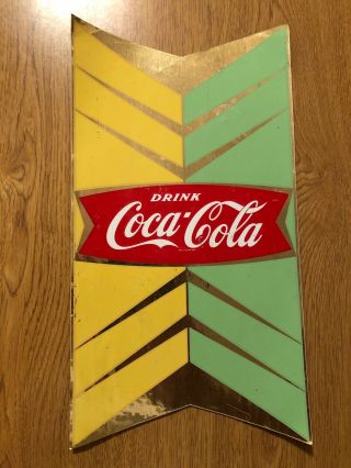 Vintage Large Drink Coca - Cola Foil Fishtail Sticker Date 5/60 Rare