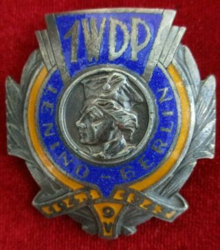Poland Polish 1st Infantry Division Badge 1wdp Lenino - Berlin Order Medal Wwii Rr