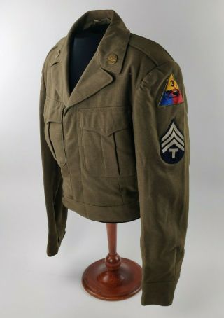Wwii Ww2 Us Army 3rd Armored Division Tank Corps Technician 4th Grade Ike Jacket