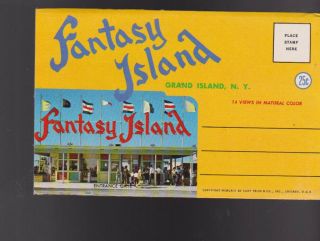 Fantasy Island Souvenir Postcard Folder Grand Island Ny 1960s