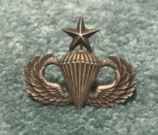 Post Wwii Senior Airborne Paratrooper Jump Wing Sterling Marked