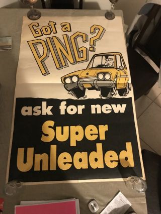 Rare Vintage Unleaded Promo Banner/poster 28x44