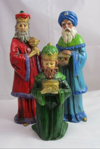 Vintage Three Wise Men Figures | Rb Japan | 6.  75 " To 9 " Tall | Cond.