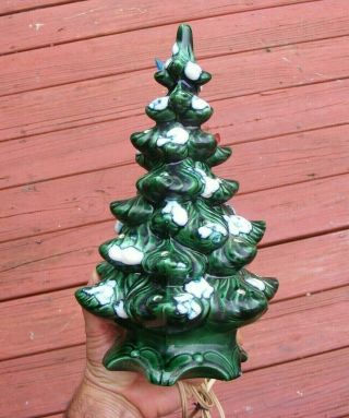 Vintage 1975 Ceramic Holiday Lighted Christmas Tree Decoration 11 "