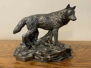Michael Ricker Pewter Red Wolf 5”x5.  5”