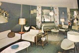 Vintage Mid Century Modern Furniture Advertising Postcard Merrill Interiors