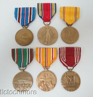 Wwii Us Army Medal Group Victory Good Conduct European Theater American Defense