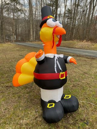 Turkey Pilgrim Inflatable Thanksgiving Airblown Blow - Up Gemmy 8 