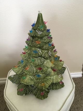 Vintage Ceramic Christmas Tree With Birds 1978 Albertas Mold