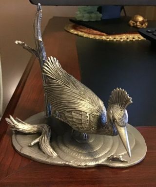 Lance Fine Pewter Bird Sculpture/figurine Limited Edition 99/6000 By H.  Wilson