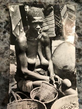 Africa Black Nude Woman Senegal West African Ethnic C1920s Postcard