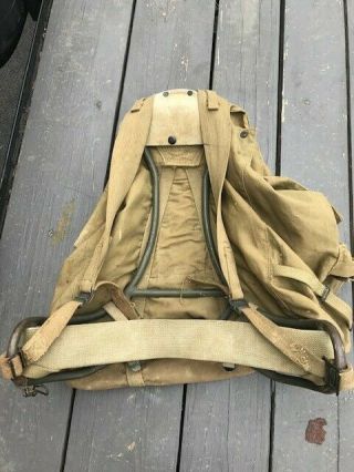 Vintage WWII 1942 US Military Army Mountain Backpack Rucksack With Frame 2