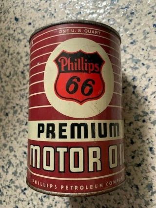 Vintage Phillips 66 Premium Motor Oil 1 Quart Can