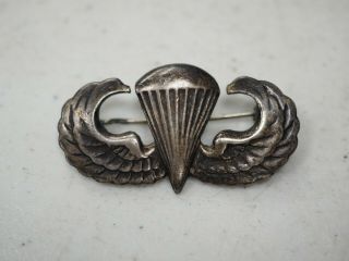 Ww2 Us Army Jump Wing Pin Badge Sterling Paratrooper