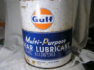 Vintage Gulf Oil Can 5 Gallon - Gear Lubricant - 1977 - Take A Look