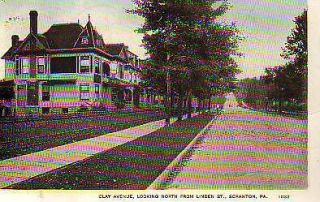 1908 Scranton Pa - Clay Avenue Looking North From Linden Street