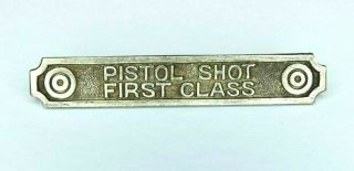Scarce Wwi U.  S.  Marine Corps Pistol Shot First Class Marksmanship Badge Sterling