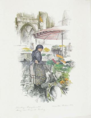 Monika Heller - Cole Lady At The Market Signed Print