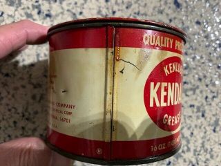 Vintage KENDALL Kenlube Grease 1 lb.  Can 3