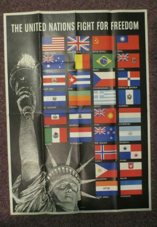 Ww Ii Poster - The United Nations Fight For Freedom 1942