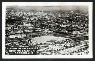 Olympics 1932: Airview Of Los Angeles Olympic Stadium - Rppc Postcard