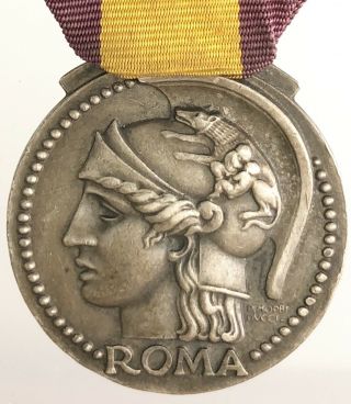 Fascismo Roma Scuole Del Governatorato A X° Medaglia “al Merito” In Argento