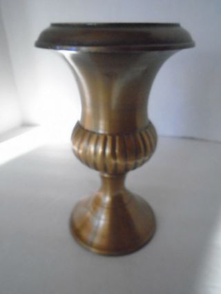 Vintage,  Solid Brass Urn Or Vase,  7 1/2 " X 4 1/2 Dia. ,