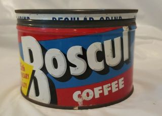 Vintage Boscul Coffee 1 Lb Tin Can Lid,  Camden Nj