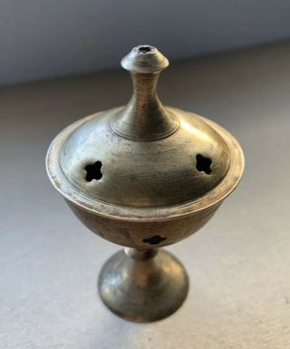 Small - Mini Vintage Brass Incense Burner India 3 1/8” H