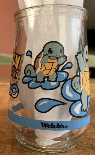 Pokemon Squirtle 1999 Welch ' s Collectible Glass Jelly Jar 5 Of 9 EUC 2