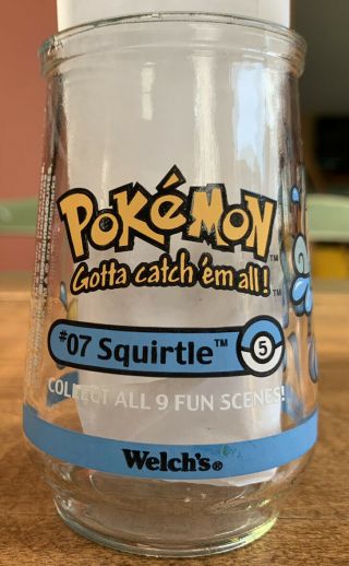 Pokemon Squirtle 1999 Welch ' s Collectible Glass Jelly Jar 5 Of 9 EUC 3