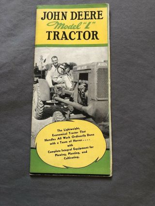 1937 John Deere Model L Tractor Sales Brochure Vtg