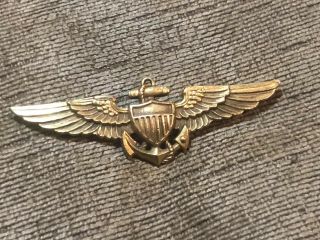 Wwii Us Navy Pilot’s Wings 3” Gold Filled