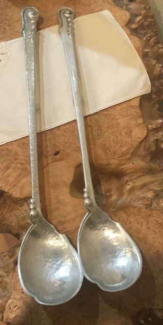 1 Cellini Craft Shop Aluminum Spoon Hand Wrought Argental 14½ " Depression Era