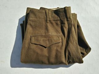 Ww2 Us Army Button Fly Wool Pants/trousers Size 29x29