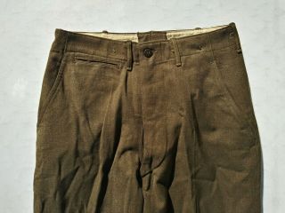 WW2 US Army Button Fly Wool Pants/Trousers Size 29x29 3