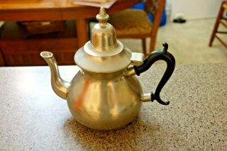 Vintage Kdm Royal Holland Pewter Tea Pot 7 3/4 " Tall Great Shape
