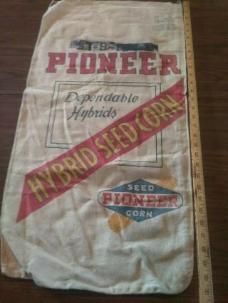 Vintage Pioneer Hi - Bred Seeds Seed Corn Cloth Bag Or Sack