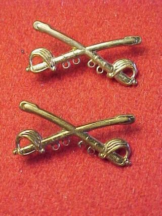 Wwii Us Army Cavalry Officer Lapel Insignias Matched Pair Estate Items