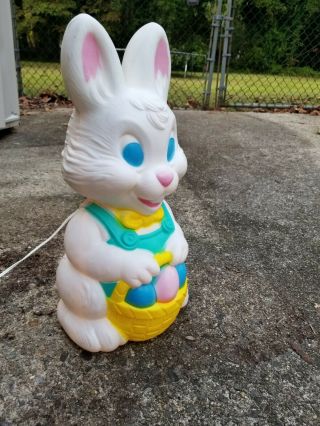 Vintage Easter Bunny Rabbit Blow Mold Basket 19” General Foam 2