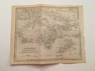 K120) Map Of Australia Zealand And Adjacent Islands 1867 Engraving